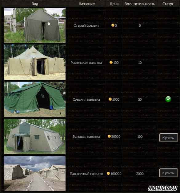 Палатки в Stalker-X