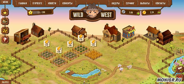 Игровое поле в Wild West